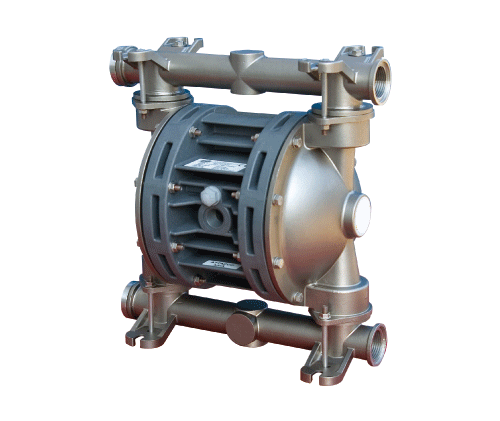 <strong>Pneumatic diaphragm pump in stainless steel with sanitary fittings</strong>